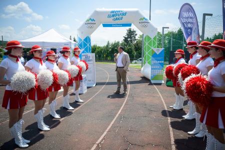Sprejem olimpijske bakle v Sežani; Vir: Gibam KRASno